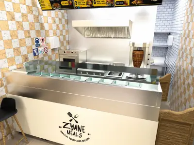 interior restaurant fast food  3D model