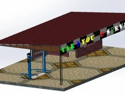 stucture  car shop 3D print model