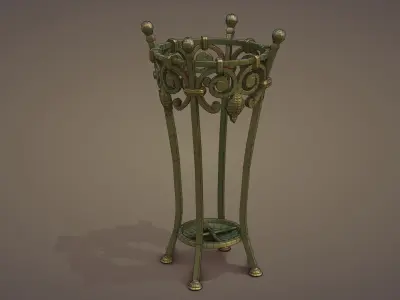Wrought Iron Plant Stand Low-poly 3D model