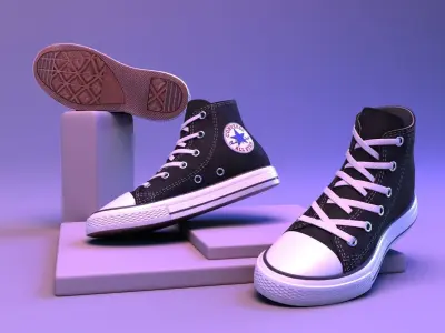 Footwear shoes Sport Color Black Low-poly 3D model