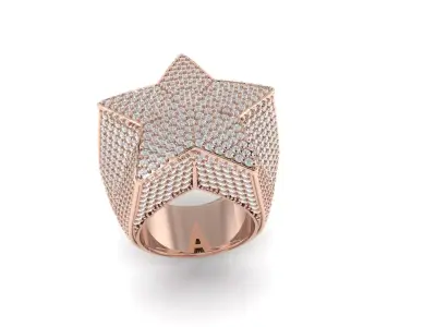 Star ring nice design printable 3D print model