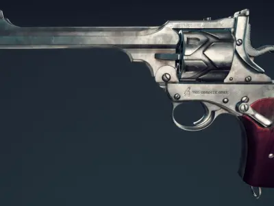 Webley Fosbery Automatic Revolver Low-poly 3D model