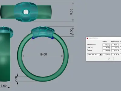 Rubber Gold Ring 3D print model