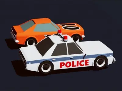 Cartoon Vehicles Low Poly Cars 3D Model Collection 001 Low-poly 3D model