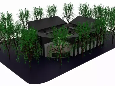 American football stadium Low-poly 3D model 13