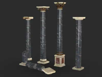 Columns Modular 01 Low-poly 3D model