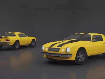 LOW POLY MUSCLE CAR Low-poly 3D model