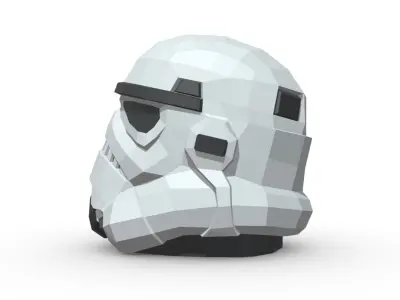 stormtrooper head low poly 3D print model