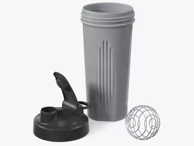 Protein Shaker Bottle Disassembled 3D model