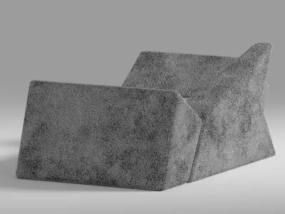 Single furniture Low-poly 3D model