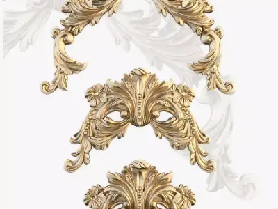 Pattern three ornate masks 3D model