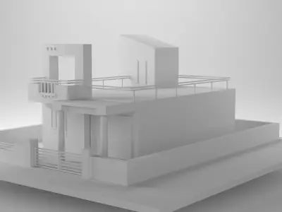 Modern house Free low-poly 3D model
