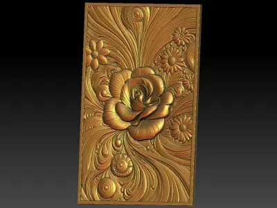 20 Rose CNC Relief Model 3D print model
