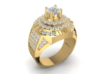 Luxury Multi Layer Diamond Men Ring 3D Model 590 3D print model