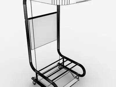 Mobile Hamper Stand Low-poly 3D model