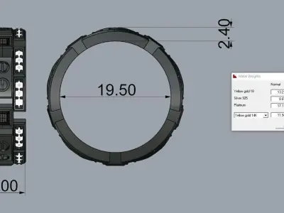Jewelry Ring Gold 3D print model