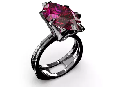 3D model Solitaire Marquise Cut EL Ring-CL 3D print model