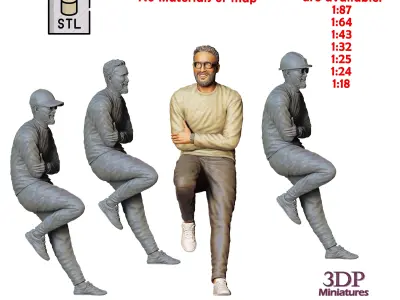 N2 a man leaning on a car 3D print model