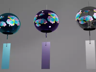 Furin - Wind Chimes Low-poly 3D model