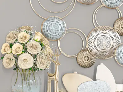 decorative set shabby chic wall decor 3D model