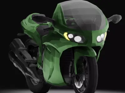 Sports Touring Motorcyle Ganyme LowPoly Low-poly 3D model