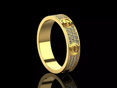 Love Diamonds Ring 20 Size N159 3D print model