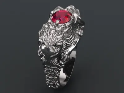 Lion Ring 3D print model order