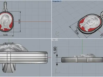 Jesus protect us pendant model 992 3D print model