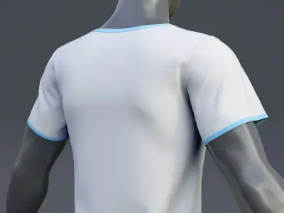 T-shirt V-neck Low-poly 3D model