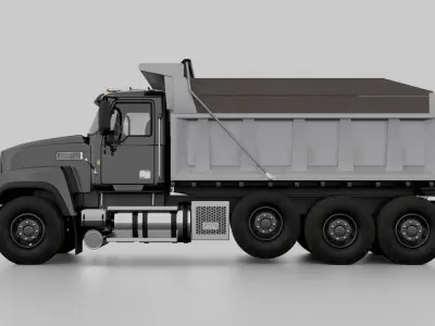 Generic Truck with Dumper Trailer 3D model