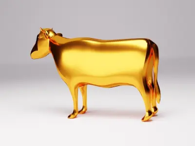 GOLD COW Low-poly 3D model