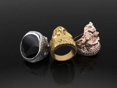 Frankenshtein ring 3D print model