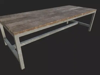 Wooden Table 4 PBR Low-poly 3D model