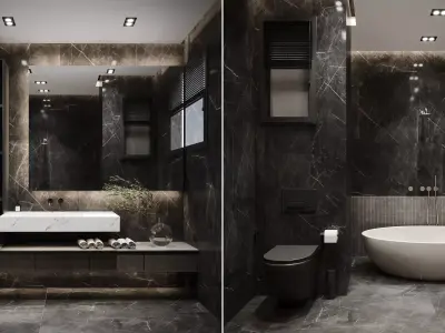 Dark Luxury Bathroom 3D model
