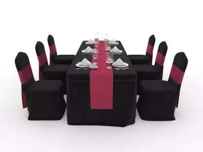 Banquet Table and Chair 123 3D model