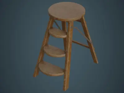 Step Ladder 2B Low-poly 3D model