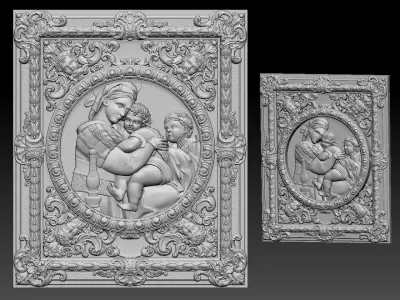 Rafael Madonna-v- kresle and king and queen cnc 3D print model