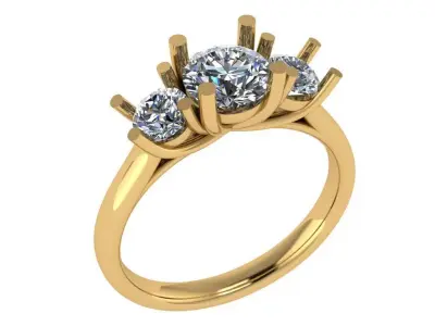 Round shape diamonds trellis ring 3D print model