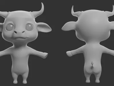 Cow II Cattle Cartoon Low-poly 3D model