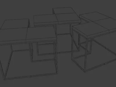 Design Table Set Free low-poly 3D model