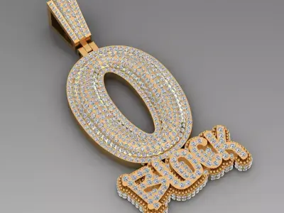 luxury hipop pendant 3D print model