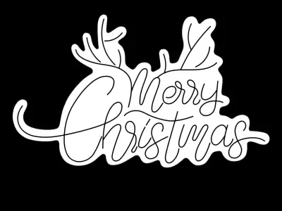 Merry Christmas Neon Sign 3D model