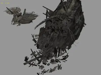 Game Seabed Wreckage - Wreckage 02 3D model
