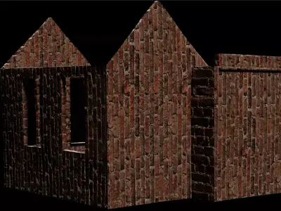 old damaged house  Low-poly 3D model