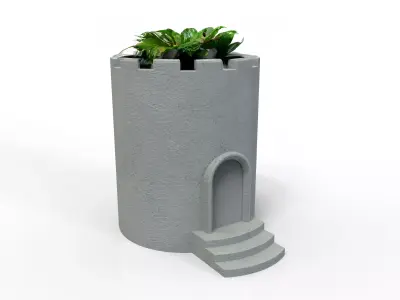 Circular Villa Flower Pot 3D print model