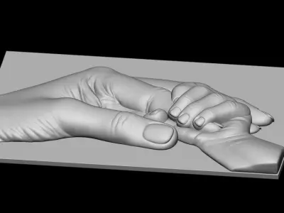 Hand of mother and child 3D print model 3D print model