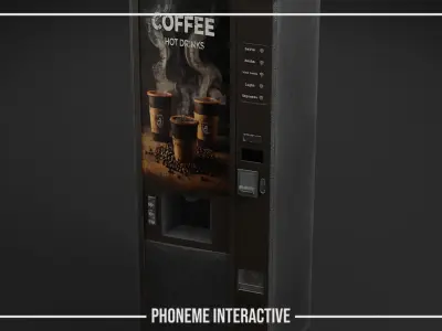 Coffee Vending Machine - Game Ready Low-Poly PBR Asset with LODs Low-poly 3D model