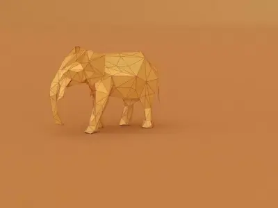 elephant papercraft 3D print Low-poly 3D model 3D model