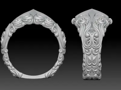 star ring Man Ring Sculpture jewelry gold 3D print model