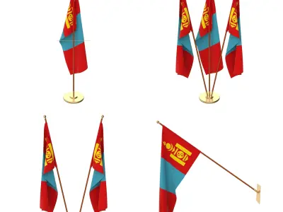 Mongolia Flag Pack 3D model